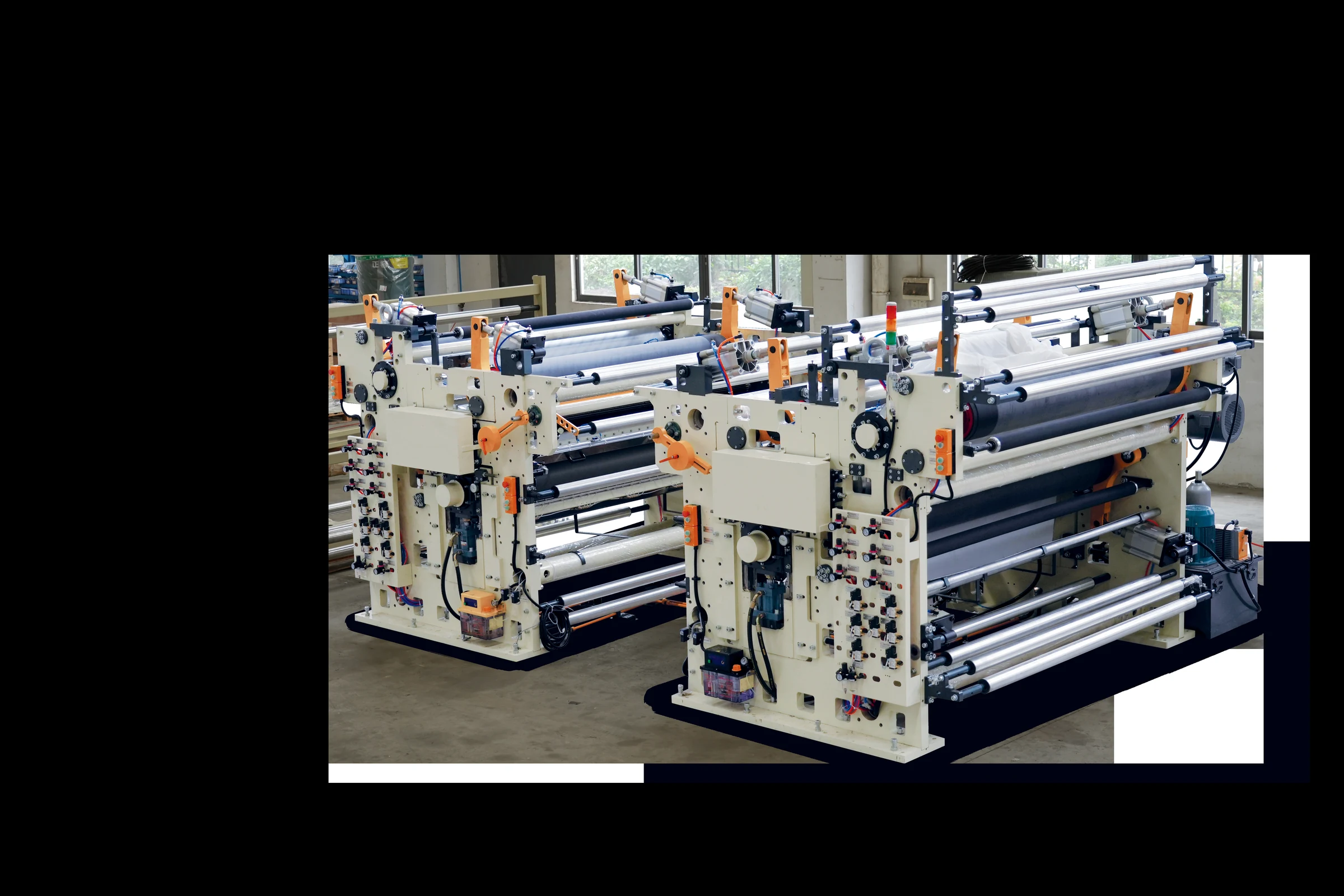 Embossing equipment installed in a tissue factory
